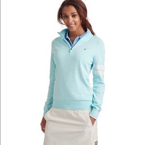 WHITE vineyard vines zip up 1/4 zip sweater
